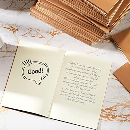Mimorou 100 Pcs A5 Journals Notebooks Bulk,Brown,Unlined - color: Brown, style: Unlined