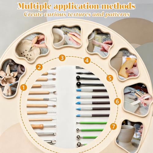 42pcs Pottery Tools Kit for Sculpting,Clay Tools Sculpting Kit,Ceramic Tools for Modeling, Trimming, Molding Clay Carving,Shaping, for Beginners, Hobbyists, Artists