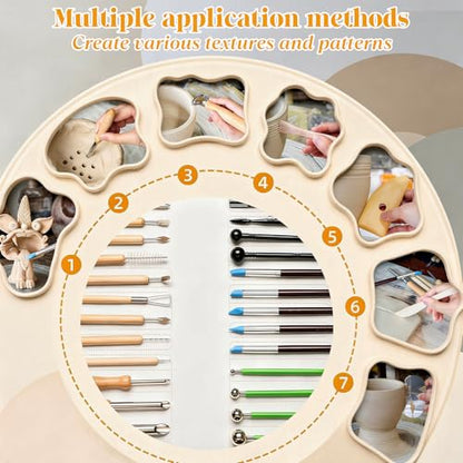 42pcs Pottery Tools Kit for Sculpting,Clay Tools Sculpting Kit,Ceramic Tools for Modeling, Trimming, Molding Clay Carving,Shaping, for Beginners, Hobbyists, Artists