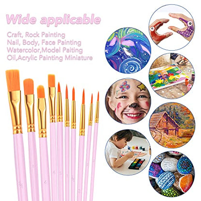 ESRICH 160PCS Pink Paint Brushes, Paint Brush for Acrylic Painting - color: Pink, size: 160