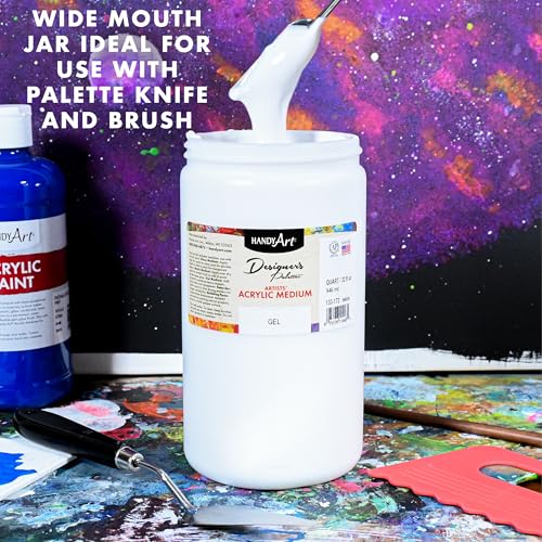 Handy Art Acrylic Gel Medium, 32 oz, Increase Viscosity, Transparent Finish - color: Gel Medium, size: 32 Fl Oz