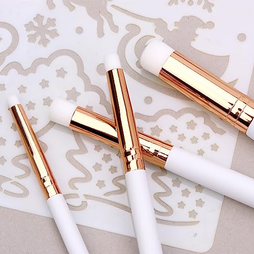UNIMEIX Dry Brush Miniature Painting Drybrush Detail Paint Brush Set Hobby Detail Blending Brushes for Effortless Watercolor Brushes Scale Model Painting (12 Pack) - color: White