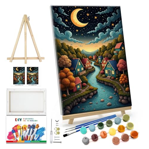 JOOZ Landscape Paint by Numbers Kit for Adults with Frame, 8x12 Inch - color: Landscape 072