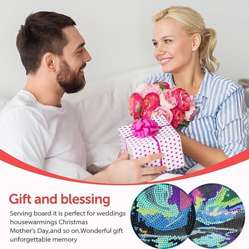 gganmtere 8P Aurora Diamond Art Coasters Kits, Landscape Diamond Painting Coasters Kits for Adults with Holder, DIY 5D Nature Scenery Diamond Dots Present - color: Jxbd121