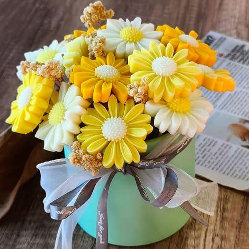 Daisy Candle Molds, Set of 4 Daisy Flower Making Molds - color: 4 PCS Daisy Flower Silicone Molds