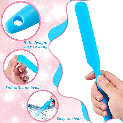 10 Pieces Reusable Stir Sticks Kit Include 2 Pieces Silicone Spatula Scraper 2 Pieces Silicone Facial Epoxy Brush 6 Pieces Plastic Resin Sticks Stirring Makeup Stick for Mixing Resin Epoxy Liquid