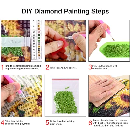 KTHOFCY 5D DIY Floral Flower Diamond Painting Kits for Adults,Flowers Bloom Wealth Full Drill Embroidery Cross Stitch Crystal Rhinestone Paintings Arts Wall Decor Painting Dots Kits 11.8X11.8 inch