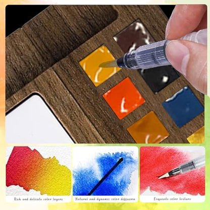 Mini Travel Watercolor Paint Set - Pocket 8-Color Paint Art Kit