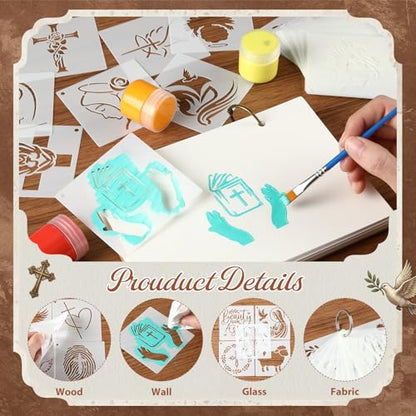 Marspark 72 Pcs Small Jesus Stencils for Crafts Reusable, 3 Inch - style: Jesus