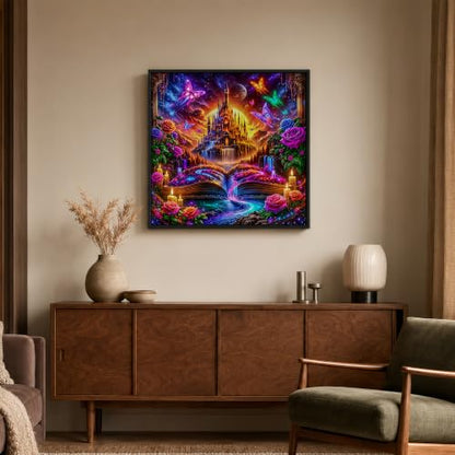 5D Dream Book Castle Diamond Painting Kits for Adults 13.7x13.7 Inch - color: KM1235-1