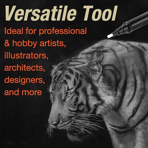 Faber-Castell 185610 - Eraser Pen Precision Eraser Pen, Includes Refill Eraser, for Professionals and Hobby Artists, White - style: Eraser pen