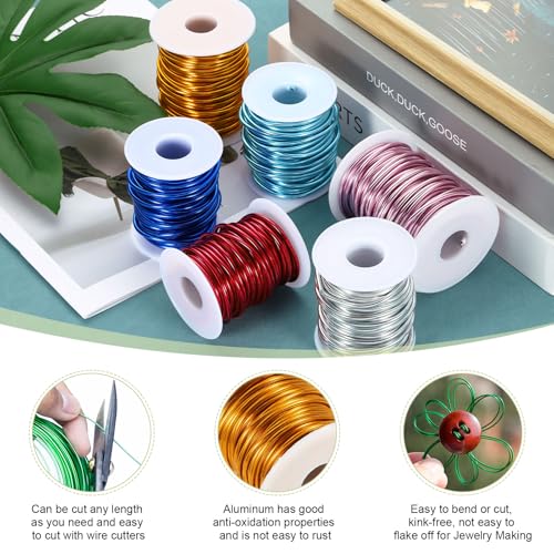 HARFINGTON 12 Gauge Aluminum Craft Wire 2.0mm 98.5ft Flexible Bendable Anodized Metal Jewelry Sculpting Wire for Jewelry Making Modelling Craft DIY, Green - color: Green, size: 98.5ft x 2.0mm
