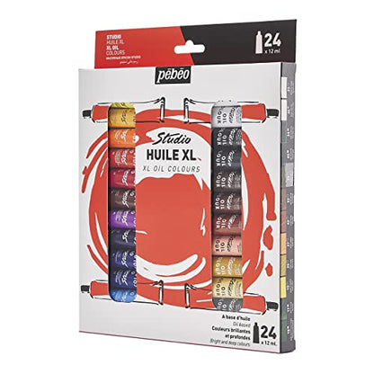 Pébéo - Fine Oil XL 24 x 12ML Set - Silver Oil Painting - Pébéo Oil Painting - Set 24 x 12ML Set - size: 1 Count (Pack of 1)