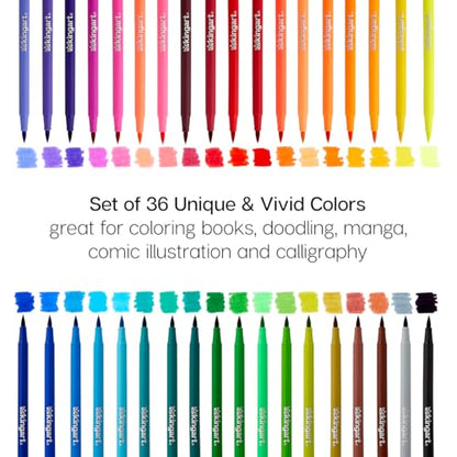 KINGART Watercolor Brush Markers, 36 Piece, Multicolor, 410-36 - style: Set of 36