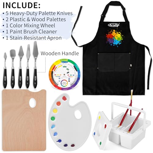 187Pcs Professional All-in-One Art Painting Kit with Aluminum & Beech Wood Easel, 96 Acrylic, Watercolor & Oil Paint Set, Complete Art Supplies Painting Set for Adults, Artists, Beginners
