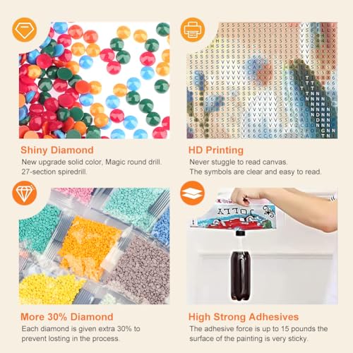 Anuver Diamond Painting Kits for Adults Lily Flower, 5D Round Diamond Art Kits for Beginners, DIY Full Drill Crystal Gem Painting Kits for Home Wall Decor 12x12Inch