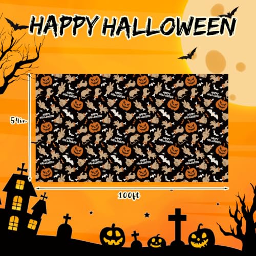 4 Pack Halloween Tablecloth,54" x 108" Pumpkin Hand Rectangular Plastic Table Cloth Large Size Halloween Table Covers for Home Decor Halloween Party Decorations - color: Halloween Pumpkin
