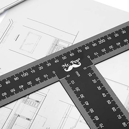 Mr. Pen - T Square, T Ruler, 45 cm, Metal, T Square Ruler, Drafting Tools | Tsquare, Truler, Architectural Triangle - size: 18 inch