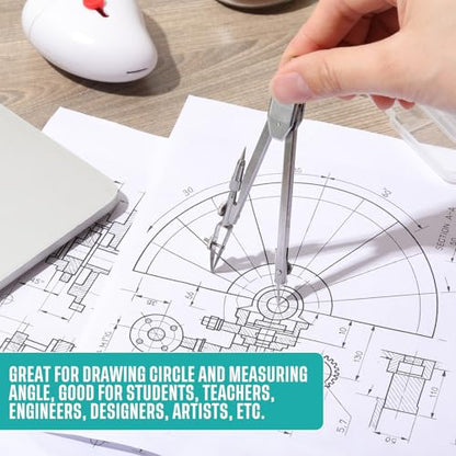 EBOOT Student Geometry Set, 180 Degree Protractor Compass 6",Turquoise | Swing Arm Protractor Ruler Compass, Geometry Drawing Tools for Measuring Angles, School Classroom Math Supplies - color: Turquoise