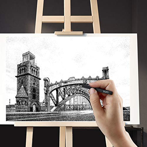 MyLifeUNIT Compressed Charcoal Sticks (2 Soft, 2 Medium and 2 Hard), Square Compressed Graphite Drawing Pencils for Artists (2H, HB, 2B, 4B, 6B and 8B)