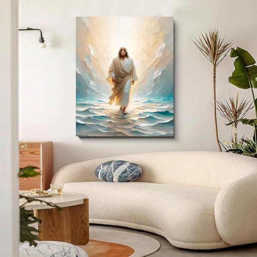 BAWKENTON Jesus Paint by Numbers kit for Adults and Kids | Religious Christian Painting by Number Kits On Canvas, Number Artist Paint by Number Kit DIY, Home Wall Decor, Gifts 12X16in - color: YH02478