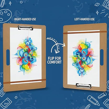 Artlicious Portable Drawing Board with Handle - Sketch Clipboard Artists - size: 13x17