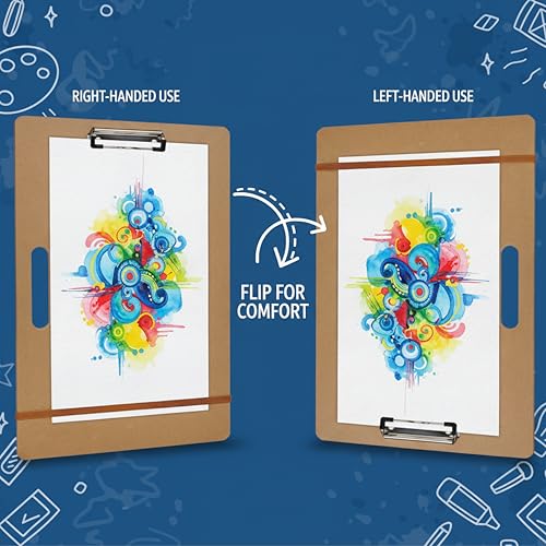 Artlicious Drawing Board - 13 x 17 Sketch Boards with Handle for Drafting Art - Portable Wooden Clipboard for Class or Studio Fit in Artists Tote (Pack of 3) - size: 13x17 (Pack of 3)