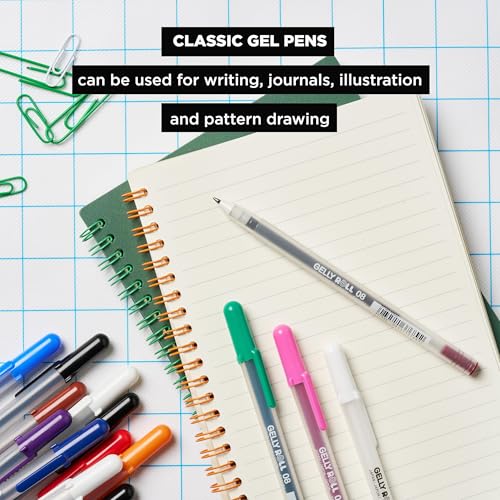 SAKURA Gelly Roll Gel Pens, Fine Point, 0.3 mm Line, Black, 6 Pack | Gel Ink Pen for Writing, Art & Drawing, Smooth Archival Quality Ink, Japanese Art Supply for Crafters - style: 6 Pen Pack