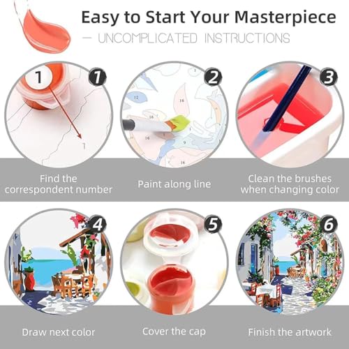 Canrichshop Black Cat Paint by Number for Adults,Funny Animal Painting by Numbers,DIY Acrylic for Beginners Unframed,Easy Paint by Numbers Adults on Canvas for Decor 16x20inch