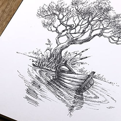 Sketchbook - Hardcover Sketch Pad, 8.5" x 11",Sketch Book 58 Sheets | Durable Sketch Book for Professional Adults, Artists and Amateurs, 68 lb/110 GSM, Use with Pens, Pencils, Sketching Stick