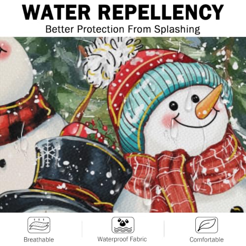Imiss Waterproof Stain-Resistant Cooking Chef Aprons for Grill BBQ Baking 27 X 31 Inch - color: Snowman Forest