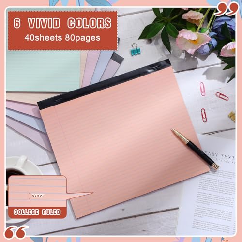 Lincia 6 Pcs Legal Pads Landscape Notebook, Cute Color - color: Cute Color