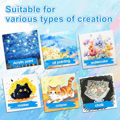 ESRICH Mini Stretched Canvas 20Pack 2.4x2.4inch, 2/5''Profile Art Primed Canvases for Painting, Cotton Small Professional Stretched Canvas for Kids and Art Supplies. - style: 20 Packs Stretched Canvas - 2.4*2.4in