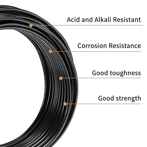 Aluminum Wire Black 9 Gauge 3.0 mm 32.8 Ft(10 M) Anodized Bendable Metal Craft Wire for DIY Floral - color: Black