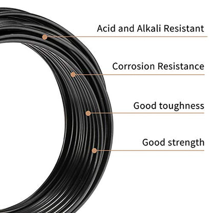 Aluminum Wire Black 9 Gauge 3.0 mm 32.8 Ft(10 M) Anodized Bendable Metal Craft Wire for DIY Floral - color: Black