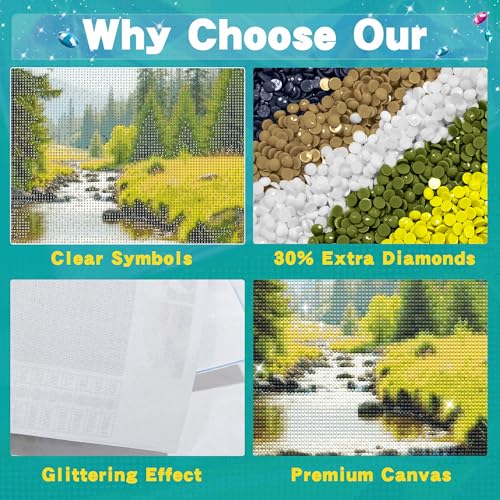 JOOZ Large Diamond Art Kits for Adults, 5D Landscape Diamond Painting Kits - color: Landscape 046