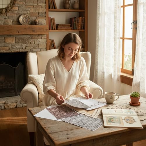 6x6 Scrapbook Paper Pad – 24 Sheets Brick Wall Texture Paper | for Junk Journal & Card Making – Easy-to-Handle Premium Cardstock for Photo Safe Memory Keeping - color: Wall Brick Pad