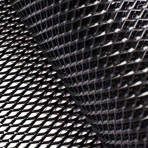 AggAuto Universal 40"x13" Car Grill Mesh 6x12mm Rhombic Hole Black | Aluminum Alloy Automotive Grille Insert Bumper, One of the Most Multifunctional Shape Grids 100x33cm - size: 6x12mm Rhombus - Black
