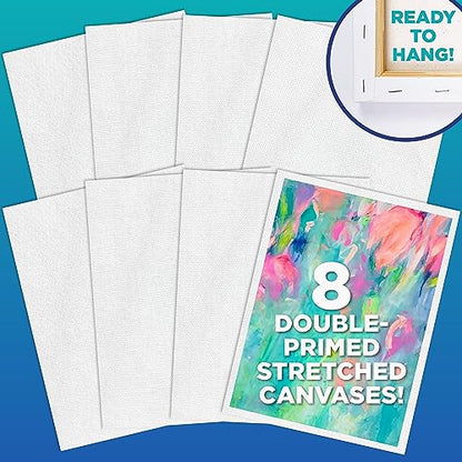 Horizon Group USA Painting Panel Stretched Canvas, 9" x 12", Pack of 8 - size: 9" x 12", Pack of 8, style: Stretched Canvas