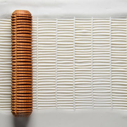 MKM Pottery Tools Wood Big Hand Rollers for Clay (BHR-148 Vertical Layered Lines) - color: BHR-148 Vertical Layered Lines