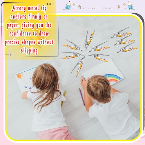 48 Pack Metal Compass for Geometry with Pencil Compass Drawing Tool Set for Students Math Compass for School Classroom Supplies Drafting Drawing