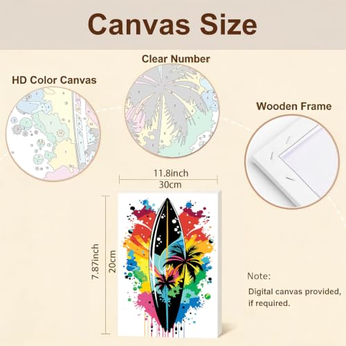 Gemozaic 4-Pack Beach Paint by Numbers Kit for Adults with Frame & Easel - color: BKH2799-BKH2802