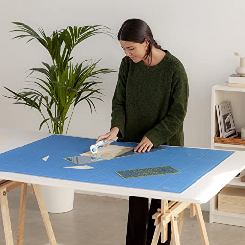 Elan Cutting Mat A0 Blue, Extra Large Self Healing Cutting Mat 36 x 48 Inch, 5-Ply Craft Board Blue, Hobby Board for Crafts 36x48 Inch - style: 48 x 36"