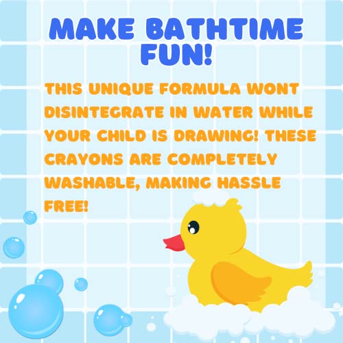 SCS Direct Bath Crayons Super Set – 24 Pack Water Crayons for Toddlers & Kids – Non-Toxic Bathtub Drawing Toys with Mesh Storage Bag – Summer Water Table, Pool & Bath Time Activity – Creative Gift
