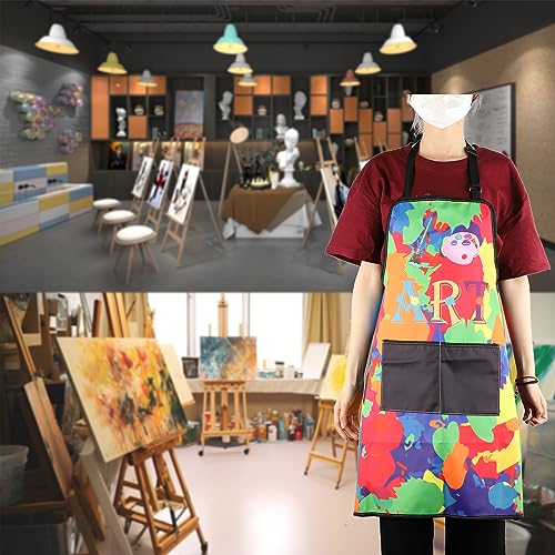 MBMSO Painting Artist Apron with Pockets Artist Painter Gifts Art Lover Gift for Art Teacher Student Painter Apron Waterproof - color: Love Art Apron-2