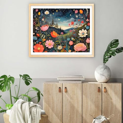 Yanfairy Wild Flowers Diamond Art Painting Kits for Adults, Full Drill Diamond Dots Paintings for Beginners, Round 5D Paint with Diamonds Pictures Gem Art Painting Kits DIY Crafts Kits 12x16inch - color: Wildflowers 2