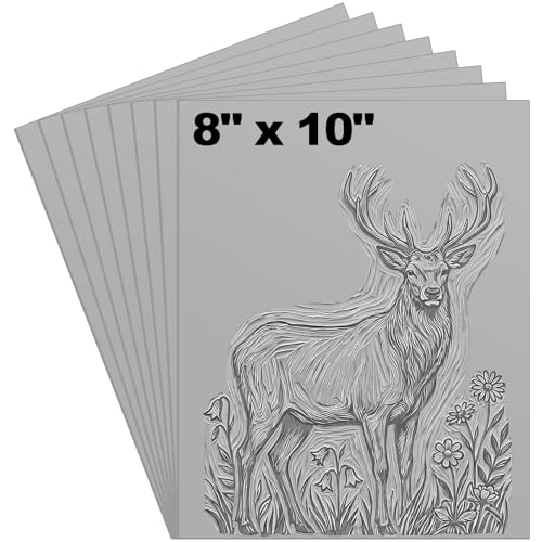 Yeaqee 2 Pcs 8 x 10 Inch Linoleum Blocks for Printmaking, Gray - color: Gray, size: 8 x 10 Inch