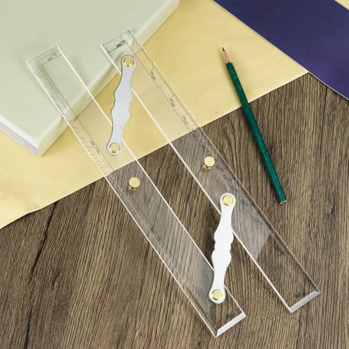 QWORK Parallel Ruler with Clear Markings, 12 in Navigation Plotting Tool, Clear Scale Nautical Plotter, Mapping Points to Pull Parallel Ruler