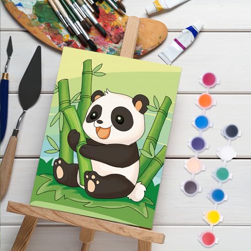Anseal 12 Packs Pre Drawn Canvas to Paint, 5" X 7" Pre Printed Canvas for Painting, Pre Stretched Canvas Outline Painting Boards for Beginners, Students, Party Favor (Animal) - color: Animal