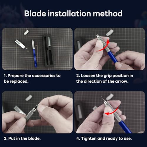 Stedi All Metal Craft Hobby Knife Kit, Model Hobby Making Tools | Precision Craft Knife with 20PCS Blades for Gundam, Scale Military Model, 3D Resin Parts Blue - color: Blue